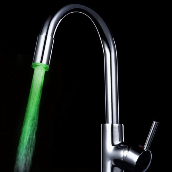 

kitchen faucets temperature sensor 7 color water tap faucet glow shower led light
