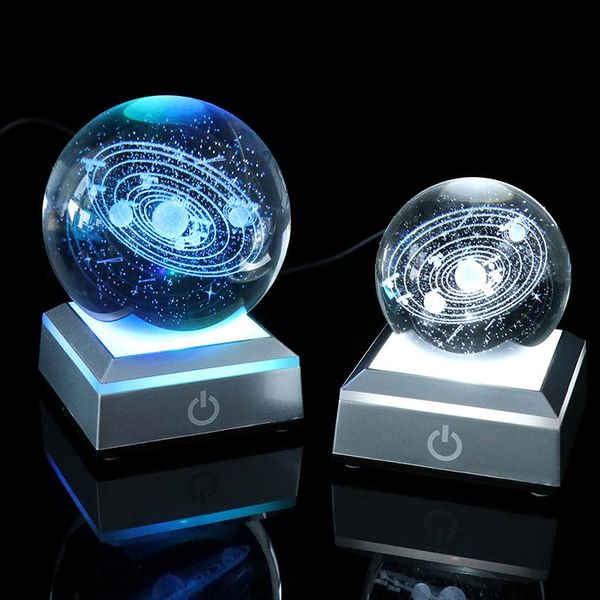 

novelty items 6/8cm k9 crystal solar system planet globe 3d laser engraved sun ball