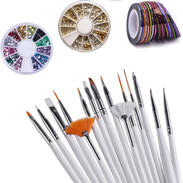 

nail art kits exquisite home set rhinestones professional striping tape assorted color dotting pen easy apply manicure eye catching