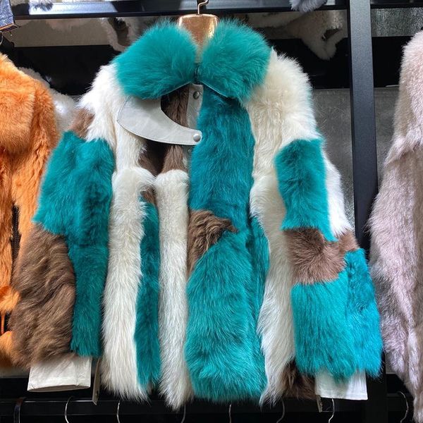 

women's fur & faux 2021 real jacket winter women natural sheep shearing coats with sheepskin leather casual long warm overcoat, Black