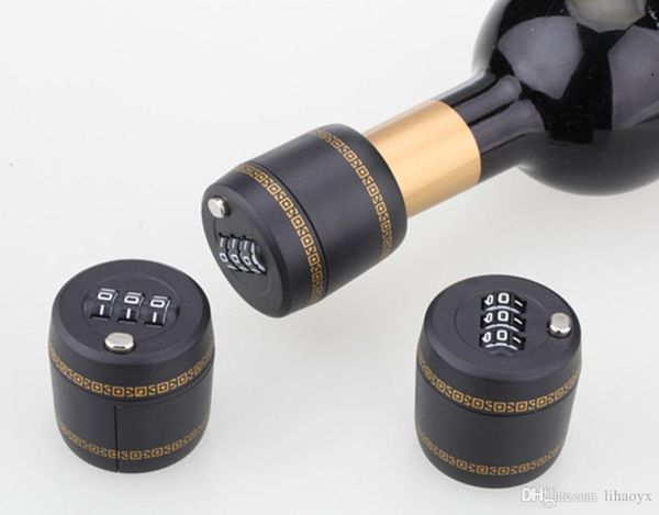 2021 Kunststoff Flasche Passwort Lock Kombination Schloss Wein Stopper Vakuum Stecker Gerät Konservierung Für Möbel Hardware c693