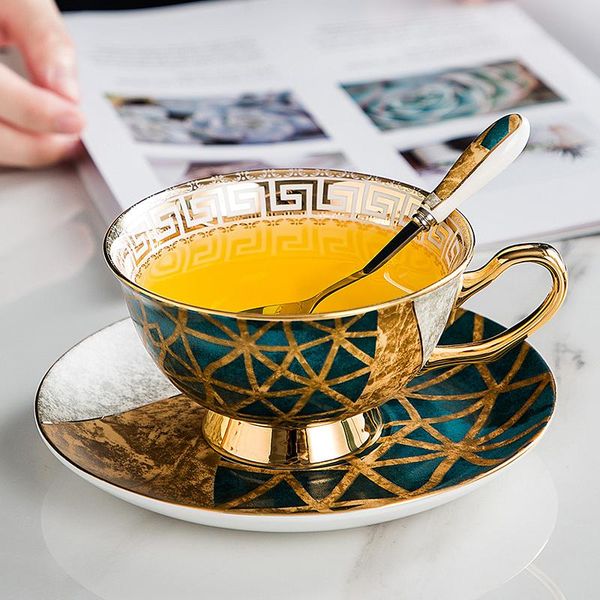 

nordic luxury coffee cup handmade creative gold rim eco friendly reusable kubek kitchen drinkware db60bd cups & saucers