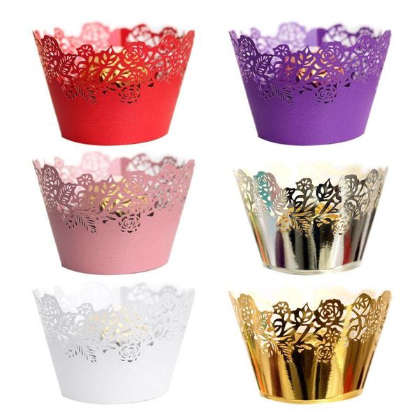 

other event & party supplies 100pcs cupcake wrappers little vine rose paper hollow cut wedding birthday decoration