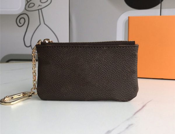 

2021 fashion flowers designer zipper wallets luxurys men women leather bags classic letters coin purse original box checkered card holder 62, Red;black