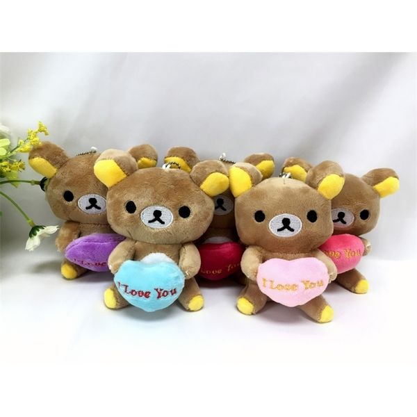 

sitting posture holding peach heart japanese plush toy little bear doll night market activity gift