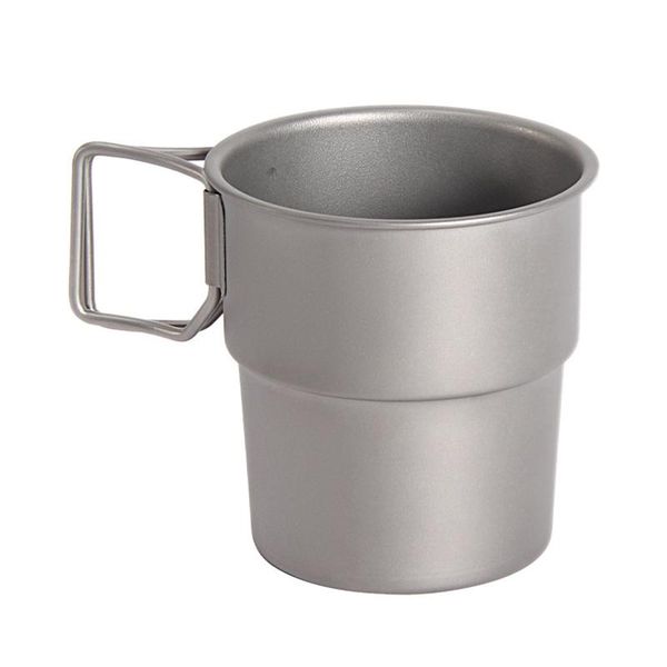 

mugs pure titanium coffee cup stackable metal storage with handle summer beer beverage cooling outdoor portable water cups
