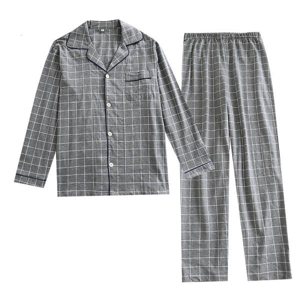 

women's sleepwear autumn winter new soft men's simple style plaid pajamas set comfort cotton loose grey homewar men casual wear 4w, Black;red