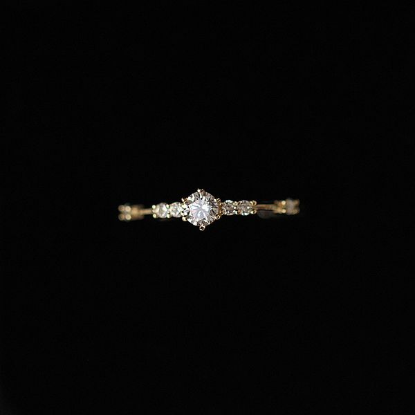 

14k zirconium diamond mini pure wedding ring, Slivery;golden