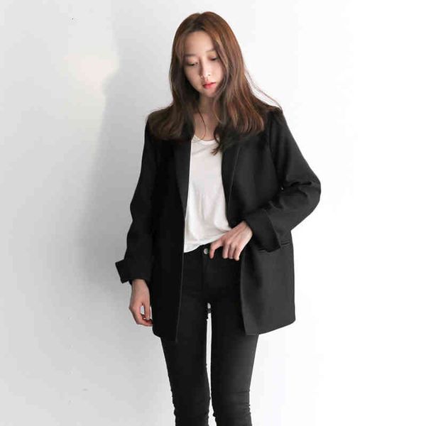 

women's suits & blazers aelegante blazer feminino manga longa, jaqueta slim, casual, preto, roupa externa, primavera, outono, de escrit, White;black