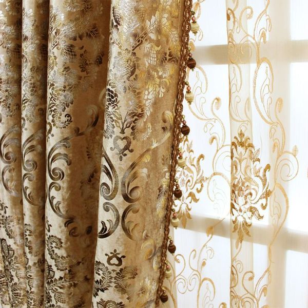 

curtain & drapes luxury european curtains for living room velvet sheer gold print high shading window dining decor