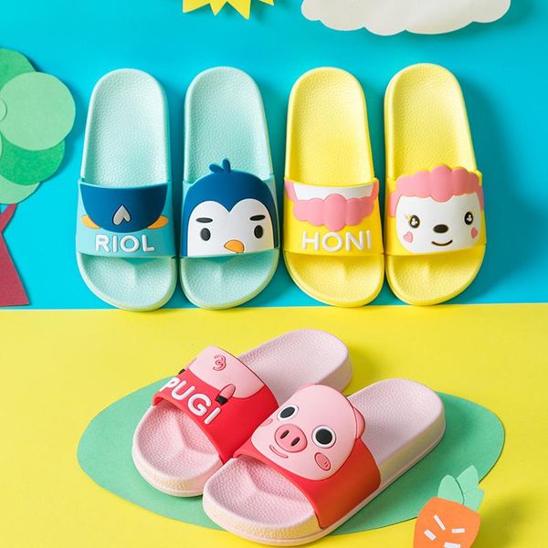 

slippers children's japanese-style cartoon shoes non-slip kids' beach house, Black