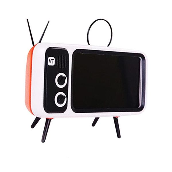 

portable universal retro tv personality style deskphone stand base mounting bracket for 4.7-5.5 inch cell mounts & holders