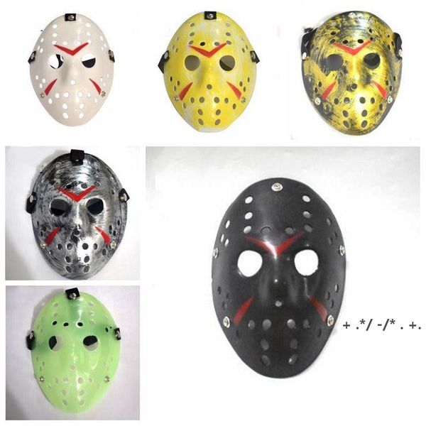 Retro Jason Máscara Bronze Bronze Cosplay Cosplay Máscaras Masquerade Máscaras Ferro Face Face Hóquei Festival de Páscoa Supplie BBB14389