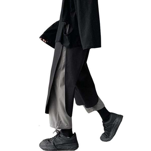 

men's pants 2021 spring cargo casual oversize woman trousers streetwear calf-length hip hop male sweatpants rueq, Black