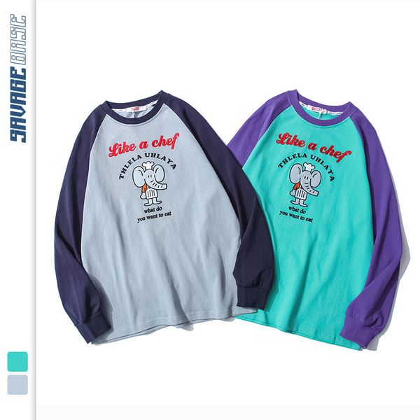 

guochao spring new 2020ins cartoon printed t-shirt for men and women, White