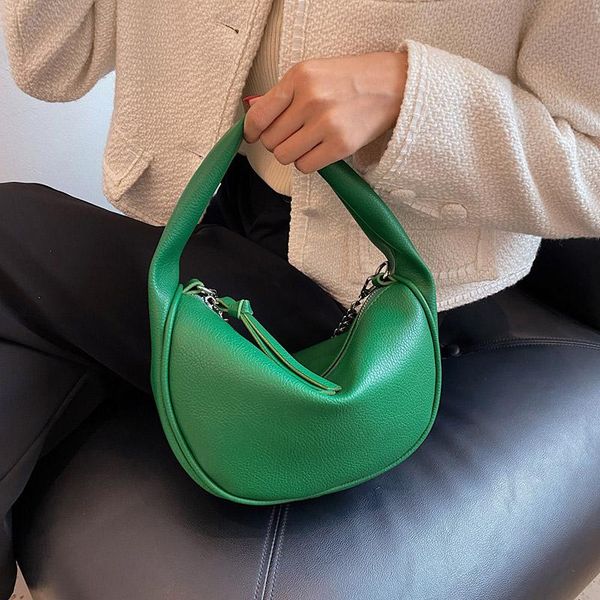 

evening bags women green black soft leather chain shoulder chic 2021 large capacity crossbody korean tote bag handbags