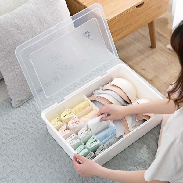 

storage drawers super large underwear organizer box case with splitter plate closet socks bra container
