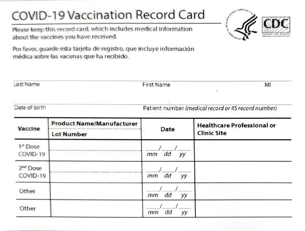 

20pcs cdc immunization cards 4*3 inches (10*7.6cm) business card files cdc-record-cards protector holder bag fast delivery