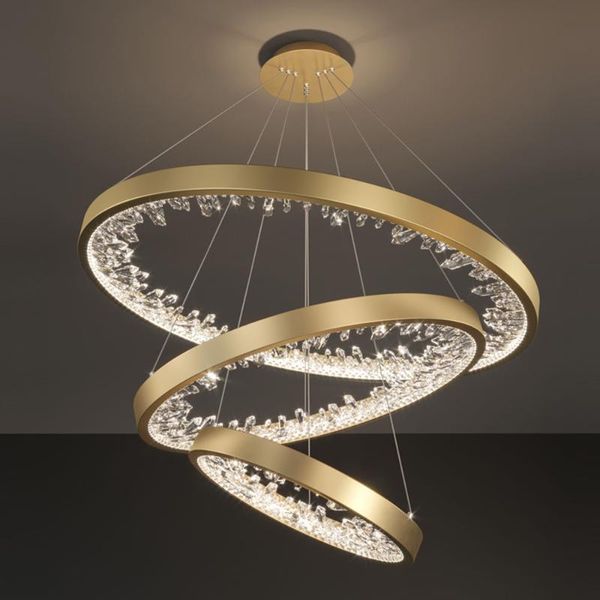 

ring design modern led chandelier lamp crystal living lighting 3 lights changeable project chandeliers