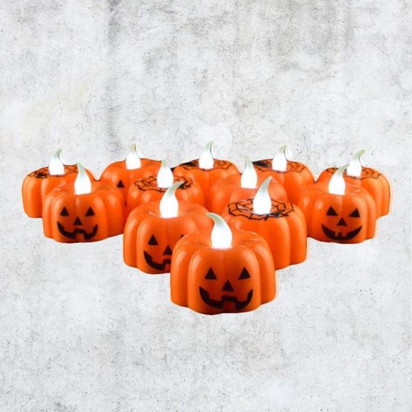 

portable lanterns candle lantern pumpkin lamp classic led light indoor party decorative atmosphere (random)