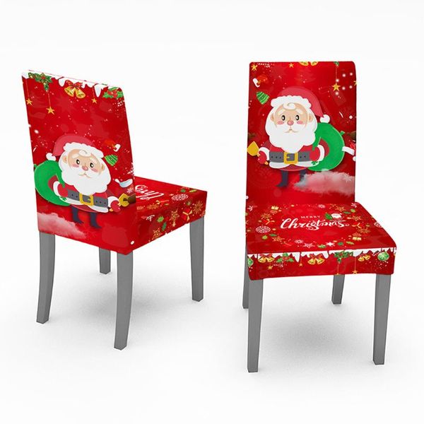 

chair covers christmas decoration digital printing universal all-inclusive elastic cover household dining table and