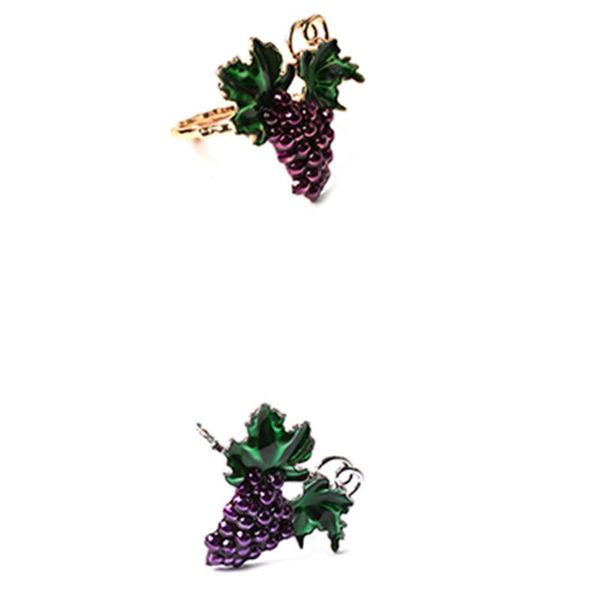 

8pcs western fruit napkin buckle grape pearl ring metal mouth cloth tableware rings