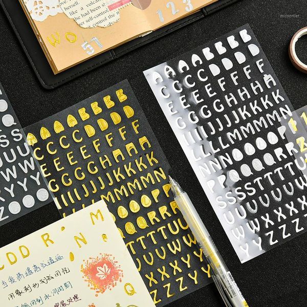 Confezione regalo coreano creativo oro e nastro lamina Planner adesivo fustellato per fai da te scrapbooking cassa del telefono ufficiale lettera adesivi