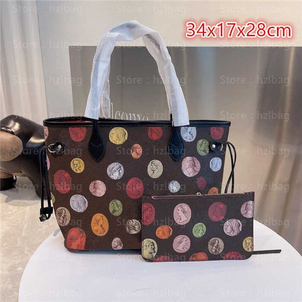

never mm full bag monograms cameo printed canvas tote bags m45923 greco roman antique coins colorful cameos print designer handbags, Red;black