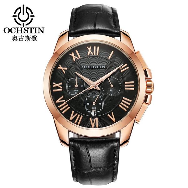 

wristwatches relojes hombre 2021 oubaoer watch men fashion casual sport mens watches calendar chronograph relogio masculino, Slivery;brown