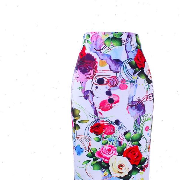 

novelty graffiti style pencil womens skirt midi saias faldas mujer fashion lolita girls slim bottoms wholesale, Black