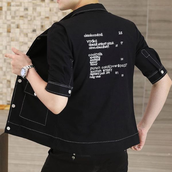 

men's casual shirts summer half sleeve safari style shirt slim fit leisure fashion h55, White;black