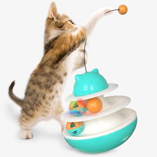 

cat toys pet interactive toy multifunctional product hand trainning turntable portable abs funny
