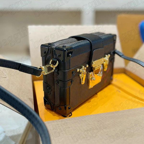 

petite malle mini monograms hasp trunk box chain bag womens canvas leather shoulder bags crossbody tote luxurys designers wallets purse