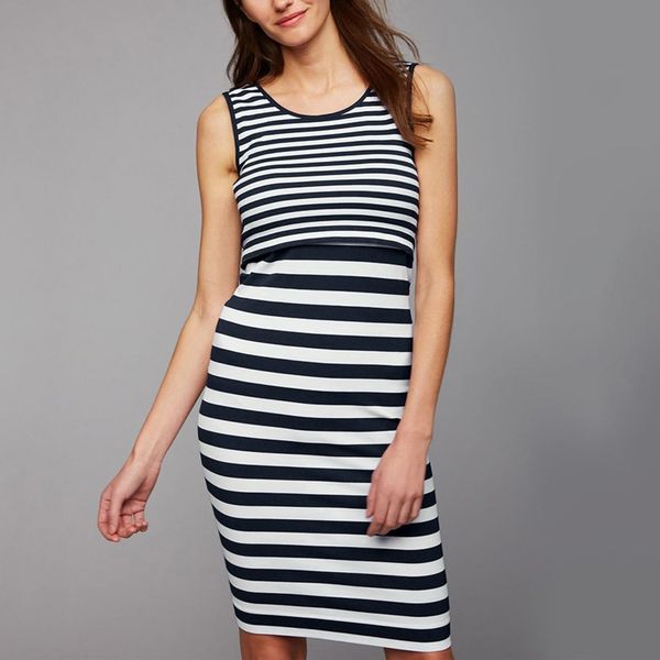 

dresses for women 2021 .2022 women mom pregnant nursing baby maternity vest striped sleeveless dress clothes zwangerschapsjurk sale, White