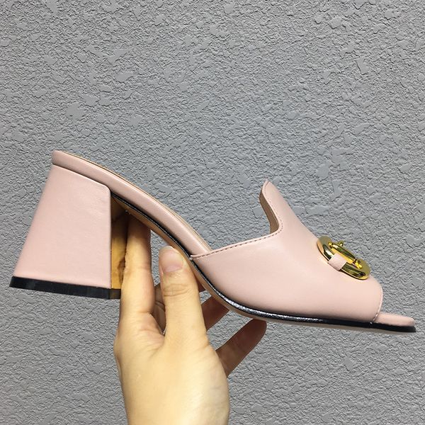 

high heeled women slipper fashion designers slides shoes sandals genuine leather sole sandbeach womens solid scuffs sandal 75mm heels slippe, Black