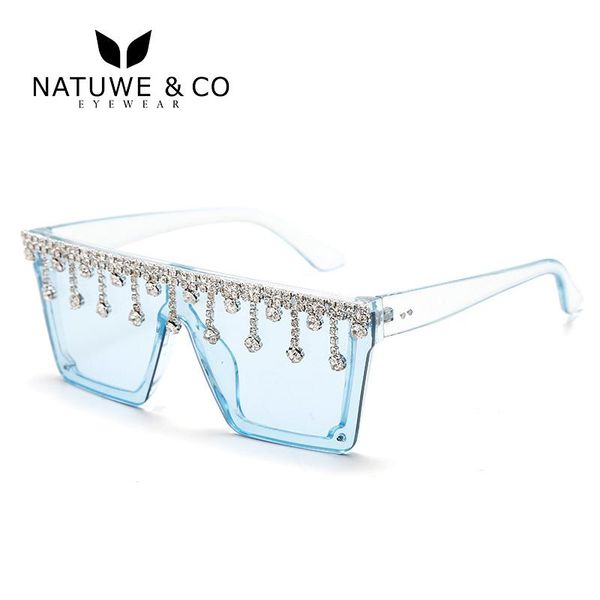 

women oversized pc lens uv400 shade diamond green dripping sunglasses, White;black