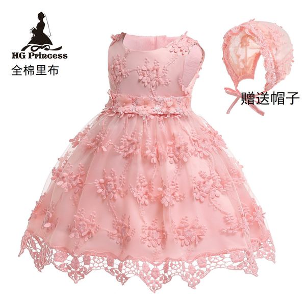 

premium 70% off selling baby dress lace princess dress baby children 1 ~ 3 years old pgraphy clothes send hats, White