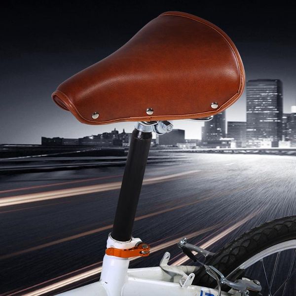 

bike saddle with full pu leather bicycle seat commuting suspension for road cycling parts supplies saddles