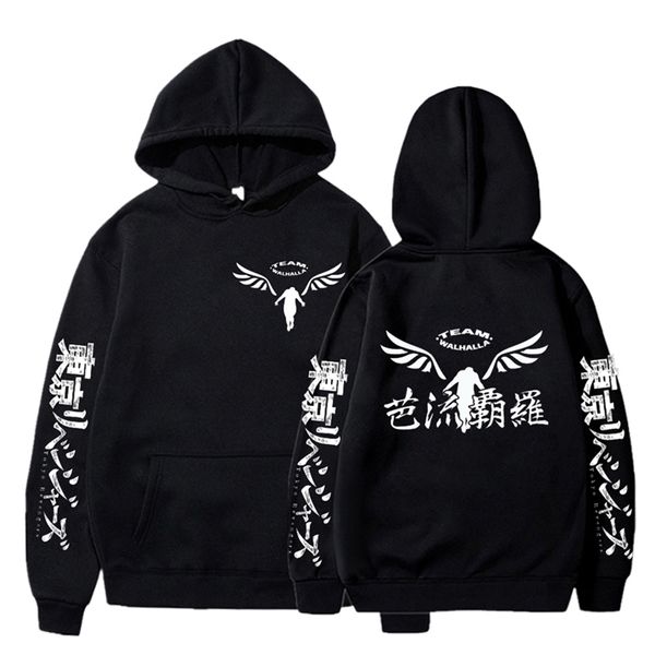 

gambar valhalla tokyo revengers hoodies anime cosplay pullover sweatshirts casual fashion printed hoodie 211103, Black