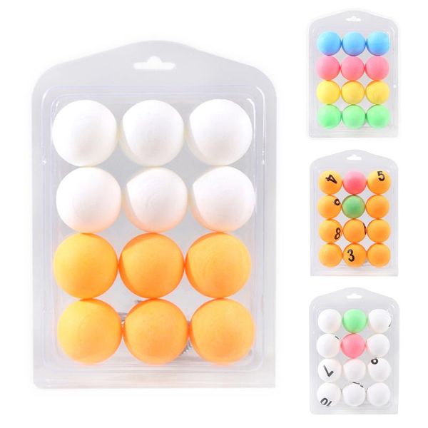

12pcs colorful pong balls table tennis decor multi-functional ball amateur training practice toy gift