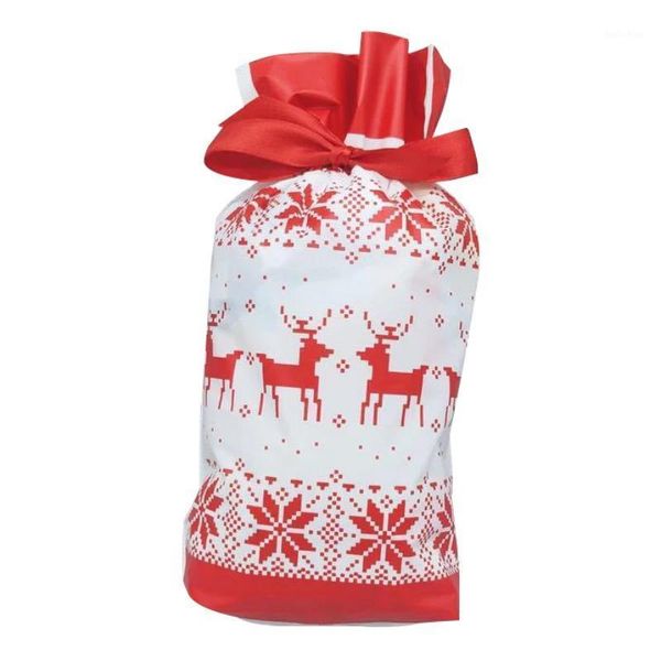 

christmas decorations 50 pcs candy bags cute santa gift bag pocket sweet biscuit