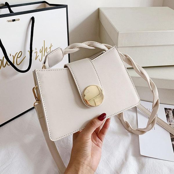 

evening bags simple solid color wild pu leather crossbody for women 2021 fashion small shoulder female casual travel handbags