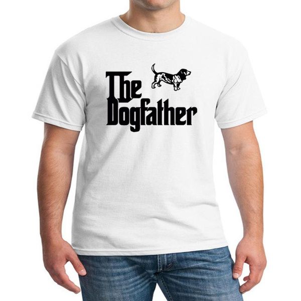 

men's t-shirts the dogfather basset hound cool print t shirt casual short sleeve custom men fashion harajuku streetwear plus size, White;black