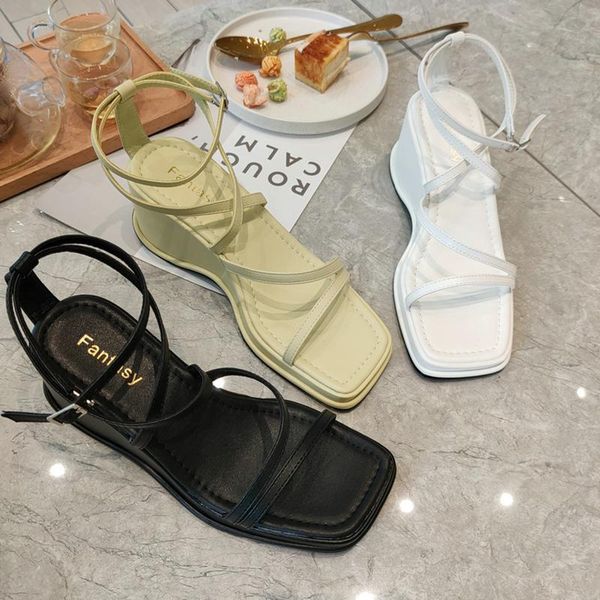 

fashion luxury design wedges outdoor women high heels mules summer narrow band sandals platform stripper yellow pinch shoes, Black