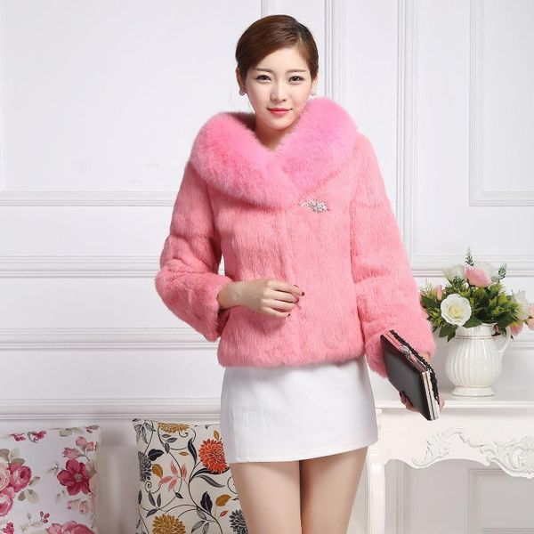 

women's fur & faux coat collar whole female short section, Black