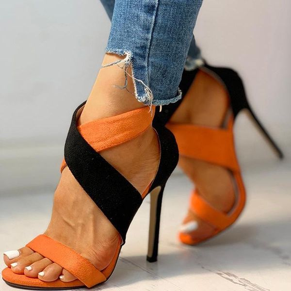 

summer women high heels sandals gladiator open toe platform stiletto ladies party shoes mixed colors cross strappy, Black