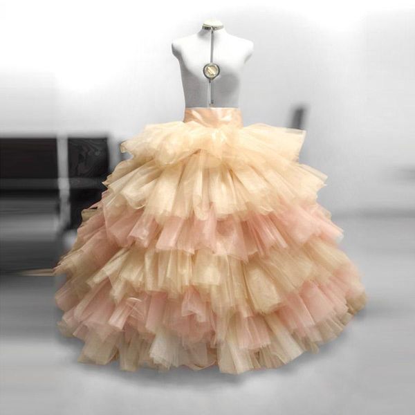 

skirts elegant gorgeous ruffles tiered tutu ball gowns for women to party mix tulle skirt zipper faldas mujer saias, Black