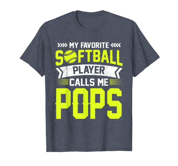 

my favorite softball player calls me pops t-shirt, White;black