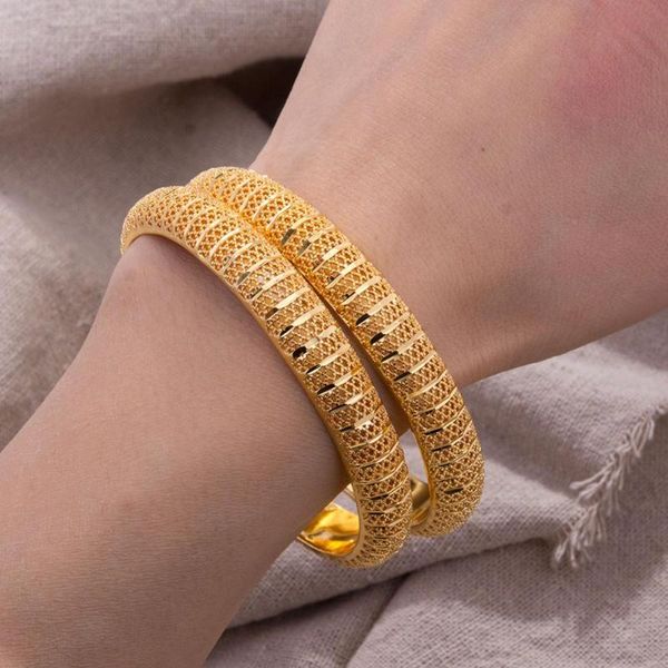 

double layer dubai gold color bangles bracelets for women jewelry wedding bangles, Black