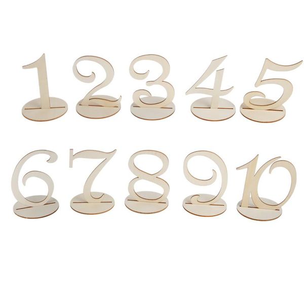 

party decoration 10pc 11-20 wooden table numbers set with base birthday wedding decor gifts